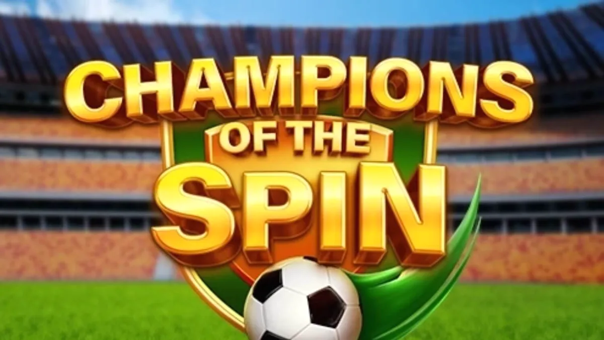 Interface do jogo Champion of The Spin com tema de futebol